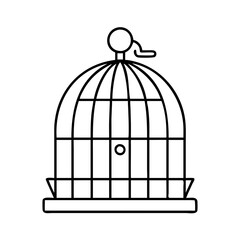 bird cage icon, bird cage line art - simple line art of bird cage, perfect for bird cage logos and icons