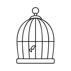 bird cage icon, bird cage line art - simple line art of bird cage, perfect for bird cage logos and icons