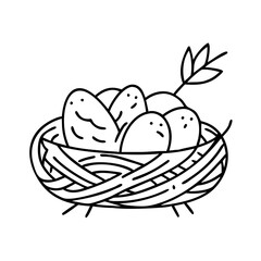 bird nest icon, bird nest line art - simple line art of bird nest, perfect for bird nest logos and icons