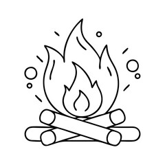 campfire icon, campfire line art - simple line art of campfire, perfect for campfire logos and icons