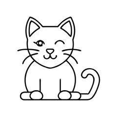 cat icon, cat line art - simple line art of cat, perfect for cat logos and icons