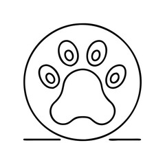 cat paw print icon, cat paw print line art - simple line art of cat paw print, perfect for cat paw print logos and icons