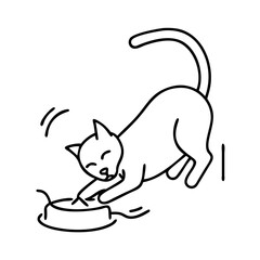 cat play icon, cat play line art - simple line art of cat play, perfect for cat play logos and icons