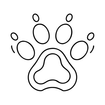 recommend clip art: cat paw print icon, cat paw print line art - simple line art of cat paw print, perfect for cat paw print logos and icons