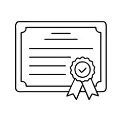 certificate icon, certificate line art - simple line art of certificate, perfect for certificate logos and icons