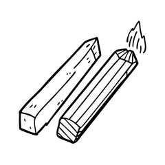 charcoal stick icon, charcoal stick line art - simple line art of charcoal stick, perfect for charcoal stick logos and icons