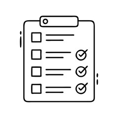 checklist icon, checklist line art - simple line art of checklist, perfect for checklist logos and icons