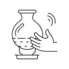 clay pottery icon, clay pottery line art - simple line art of clay pottery, perfect for clay pottery logos and icons