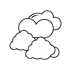 cloudy sky icon, cloudy sky line art - simple line art of cloudy sky, perfect for cloudy sky logos and icons