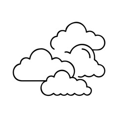 cloudy sky icon, cloudy sky line art - simple line art of cloudy sky, perfect for cloudy sky logos and icons