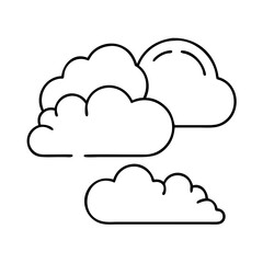 cloudy sky icon, cloudy sky line art - simple line art of cloudy sky, perfect for cloudy sky logos and icons