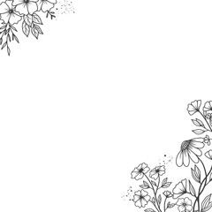 Obraz premium Elegant Floral Frame Corner Design Illustration