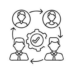 collaboration icon, collaboration line art - simple line art of collaboration, perfect for collaboration logos and icons