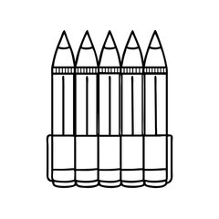 colored pencils icon, colored pencils line art - simple line art of colored pencils, perfect for colored pencils logos and icons