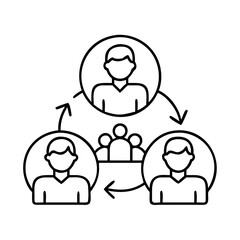 community icon, community line art - simple line art of community, perfect for community logos and icons