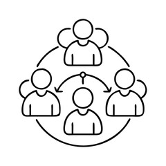 community icon, community line art - simple line art of community, perfect for community logos and icons