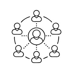 community icon, community line art - simple line art of community, perfect for community logos and icons