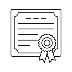 completion certificate icon, completion certificate line art - simple line art of completion certificate, perfect for completion certificate logos and icons