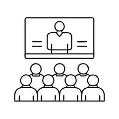 conference room icon, conference room line art - simple line art of conference room, perfect for conference room logos and icons