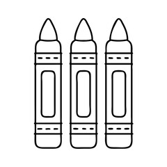 crayons icon, crayons line art - simple line art of crayons, perfect for crayons logos and icons