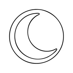 crescent moon icon, crescent moon line art - simple line art of crescent moon, perfect for crescent moon logos and icons