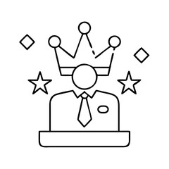 crown top expert icon, crown top expert line art - simple line art of crown top expert, perfect for crown top expert logos and icons