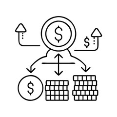 diversification icon, diversification line art - simple line art of diversification, perfect for diversification logos and icons