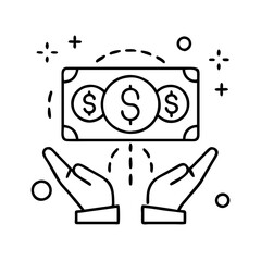 dividend icon, dividend line art - simple line art of dividend, perfect for dividend logos and icons