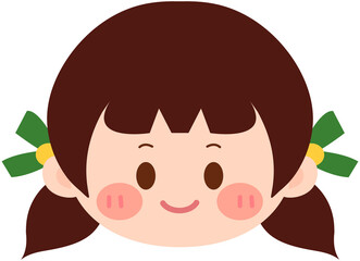 Cute Christmas Girl Head