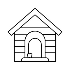dog house icon, dog house line art - simple line art of dog house, perfect for dog house logos and icons