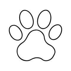 dog paw print icon, dog paw print line art - simple line art of dog paw print, perfect for dog paw print logos and icons