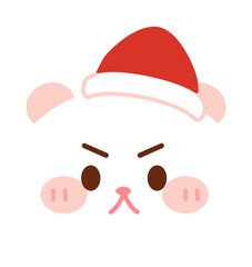 Christmas polar bear head - angry
White bear expression