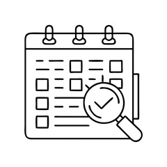 inspection schedule icon, inspection schedule line art - simple line art of inspection schedule, perfect for inspection schedule logos and icons
