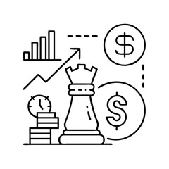 investment strategy icon, investment strategy line art - simple line art of investment strategy, perfect for investment strategy logos and icons