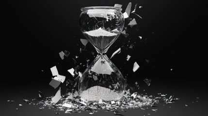 A shattered hourglass representing the distortion of time perception in mental illness --ar 16:9 --stylize 250 --v 6.1 Job ID: e9a16b32-ba21-4b9d-9424-1a3bed627a73