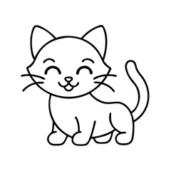kitten icon, kitten line art - simple line art of kitten, perfect for kitten logos and icons