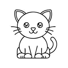 kitten icon, kitten line art - simple line art of kitten, perfect for kitten logos and icons