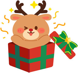 Cute Christmas Reindeer Gift Box