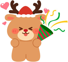 Fototapeta premium Cute Christmas Reindeer Celebrate