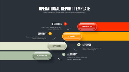 Digital Insight Four Element Infographic Slide Design. Professional Innovation Slideshow Template Vector Illustration. Company Briefing 4 Option Diagram Frame Layout.