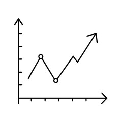 line graph icon, line graph line art - simple line art of line graph, perfect for line graph logos and icons