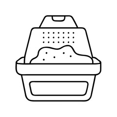 litter box icon, litter box line art - simple line art of litter box, perfect for litter box logos and icons
