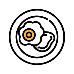  Delicious Fried Egg on a Breakfast Plate