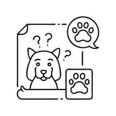 lost pet icon, lost pet line art - simple line art of lost pet, perfect for lost pet logos and icons
