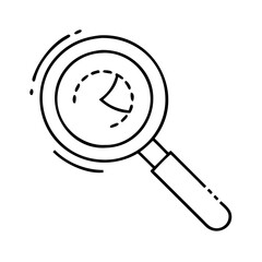 magnifying glass icon, magnifying glass line art - simple line art of magnifying glass, perfect for magnifying glass logos and icons