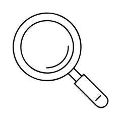 magnifying glass icon, magnifying glass line art - simple line art of magnifying glass, perfect for magnifying glass logos and icons