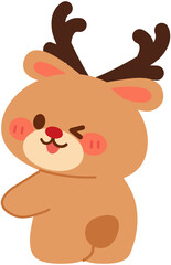 Cute Christmas Reindeer - Standing Smiling Reindeer