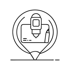 marker icon, marker line art - simple line art of marker, perfect for marker logos and icons