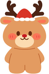 Cute Christmas Reindeer - Standing Smiling Reindeer