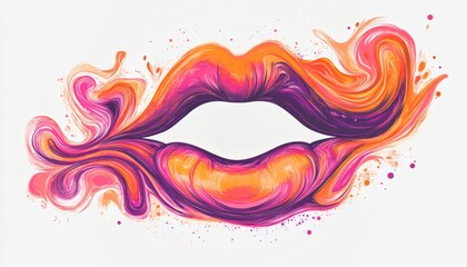 Fototapeta premium Abstract depiction of a passionate kiss.
